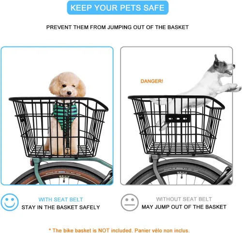 Miniatura 2 de Cinturón de seguridad para perro para canasta de bicicleta, cinturón de seguridad retráctil para perro, arnés elástico de seguridad para mascotas