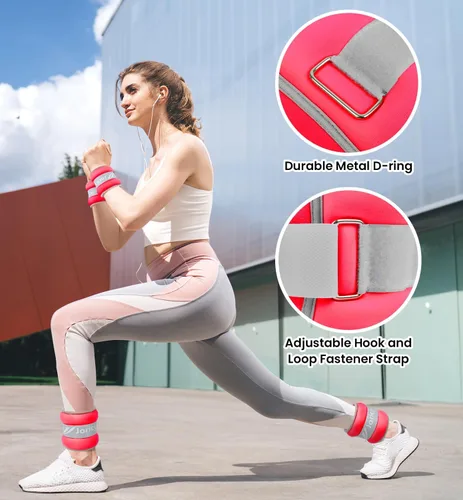 Miniatura 13 de Ankle Weights A Pair of 1/2/3/4/6/8/10/12/20 LBS Wrist Leg Arm Weights for Women Men with Adjustable Straps, Strength weighted for Physical Therapy