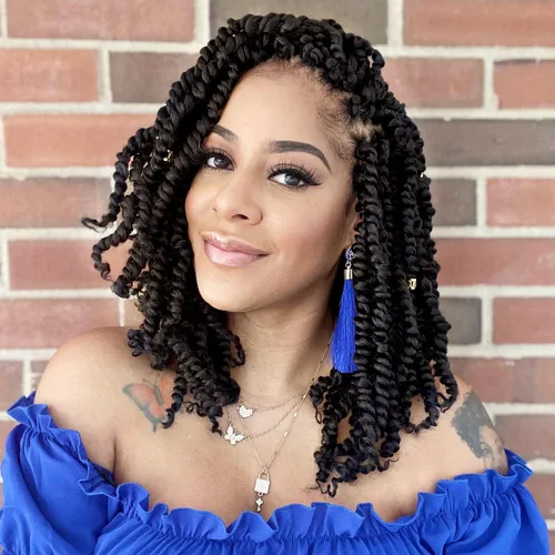 Miniatura 12 de Pelo de ganchillo Passion Twist de 10 pulgadas, 8 paquetes, cabello Passion Twist pre-trenzado, cabello de ganchillo Passion Twist para mujeres 1b