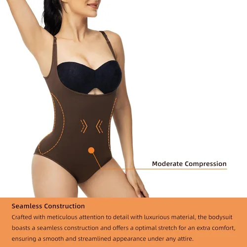 Miniatura 3 de ATTLADY Body moldeador para mujer con control de abdomen, moldeador de cuerpo completo, tirantes delgados, camisola, tops