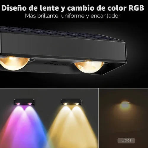 Miniatura 4 de Brizled Luces solares para valla al aire libre, paquete de 8 luces patrióticas para valla al aire libre, 9 colores y 11 modos RGBCW que cambian