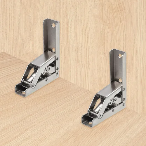 Miniatura 5 de uxcell Soporte plegable de la bisagra del estante de 90 grados, soporte ocultado del tenedor de la tabla 2pcs para las piezas de los muebles
