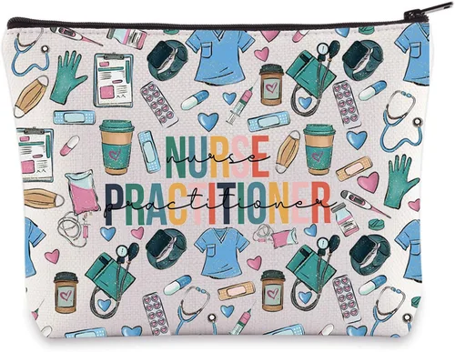 Miniatura 11 de WZMPA Enfermera practicante bolsa de cosméticos médico NP regalo enfermera practicante graduación maquillaje cremallera bolsa bolsa para enfermera