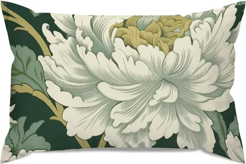 Miniatura 128 de ArogGeld Fundas de Almohada Euro Sham Florales Verde y Blanco Gris Estilo Chinoiserie Funda de Almohada Asiática Funda de Cojín Decorativo 18x18