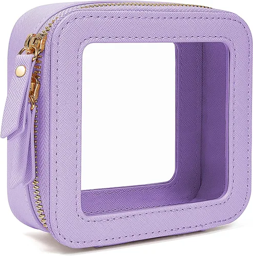 Miniatura 21 de Juego de bolsas de maquillaje transparentes de viaje, bolsa de cosméticos aprobada por la TSA con cremallera, bolsa de maquillaje portátil, bolsa