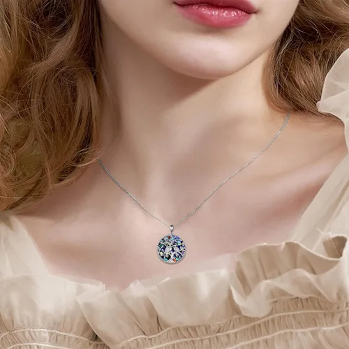 Miniatura 2 de ONEFINITY Collar de plata de ley con diseño de árbol de la vida, diseño de búho, regalo de joyería para mujer