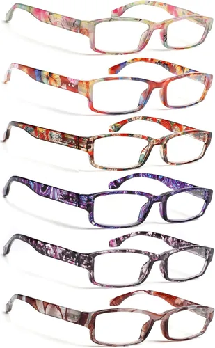 Miniatura 9 de NORPERWIS Paquete de 6 Gafas de Lectura para Mujeres y Hombres, Lectores de Luz Azul, Anteojos de Computadora Antirreflejos con Bisagra de Resorte