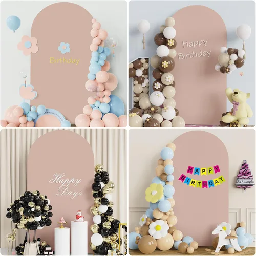 Miniatura 5 de Wokceer Cubierta de Arco de Boda de 7.2 Pies de Spandex Ajustada Cubiertas de Soporte de Arco de Boda Parte Superior Redonda Cubierta de Fondo