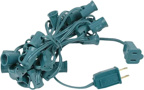 Miniatura 5 de Novelty Lights Cadena de luces de Navidad C7 de 25 pies para exteriores, tira de luces para patio, base de candelabro (C7/E12), espacio de 12 Blanco