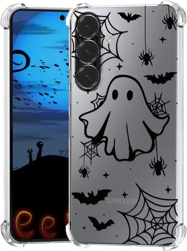 Miniatura 40 de Funda de Halloween para Google Pixel 6A transparente con diseños de murciélagos fantasmas, funda para teléfono para niñas, elegante, delgada, a