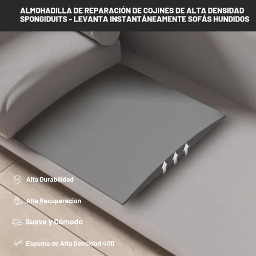 Miniatura 6 de Soporte de cojín de sofá para asiento caído, 20 x 20 pulgadas, tablero de soporte de cojín de espuma curvada de alta densidad, soporte de sofá