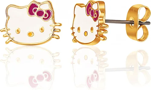 Miniatura 7 de Hello Kitty Juego de joyas para niñas, 18 pulgadas + 3 pulgadas, collar y aretes para niñas, regalos, Sin gemas.