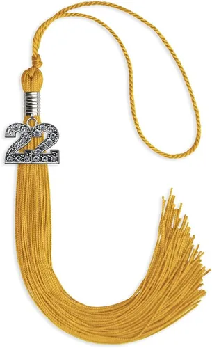 Miniatura 59 de Endea Graduation Borla de un solo color con dije de plata brillante (oro antiguo, 2022)