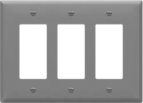 Miniatura 12 de ENERLITES Placa de pared decorativa para interruptor de luz o tomacorriente, acabado brillante, tamaño 3-Gang 4.50" x 6.38", policarbonato Negro