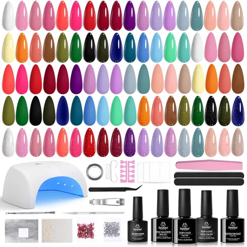 Miniatura 21 de Kit de Esmalte de Uñas en Gel Beetles con Luz UV - Juego de 31 Esmaltes de Uñas en Gel de Color Popular con Base y Capa Superior Mate y Brillante
