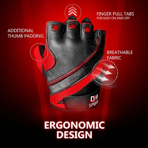 Miniatura 7 de DXM SPORTS Guantes de entrenamiento para hombres, guantes de levantamiento de pesas de gimnasio con soporte para muñeca, transpirables, guantes