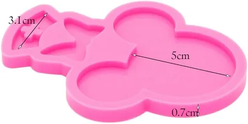 Miniatura 3 de 3 piezas de cabeza de ratón brillante brillante con lazo de amor para enfermera, forma de sombrero de enfermera, molde de silicona para bricolaje