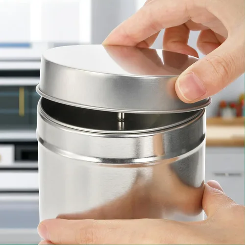 Miniatura 7 de Yesland Paquete de 8 recipientes de té con tapas dobles herméticas, organizador de almacenamiento de té de 32 onzas líquidas, caja redonda de hojas