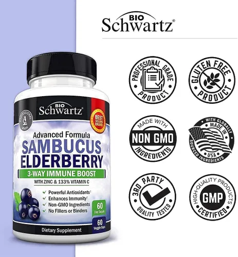 Miniatura 8 de BioSchwartz Curcumina de cúrcuma 1500 y saúco Sambucus con zinc y vitamina C