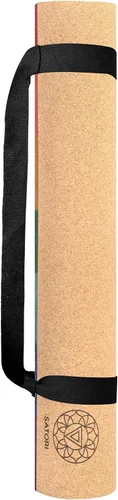 Miniatura 4 de Esterilla de yoga de corcho con base de goma natural, tamaño extra, grosor y soporte, excelente cojín y agarre, antideslizante, no tóxico