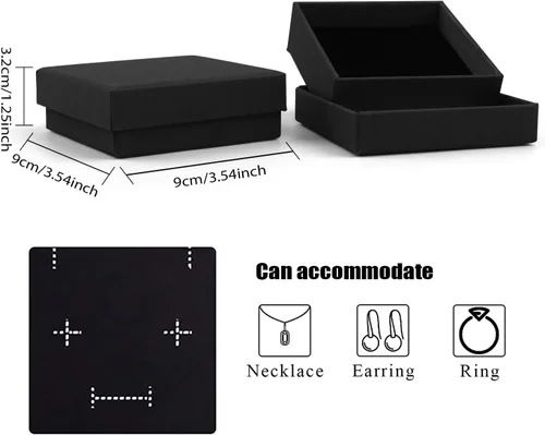 Miniatura 37 de Caja de regalo, caja de regalo, caja de regalo, 12 cajas de regalo cuadradas de cartón para joyas, caja de regalo de papel de cartón relleno