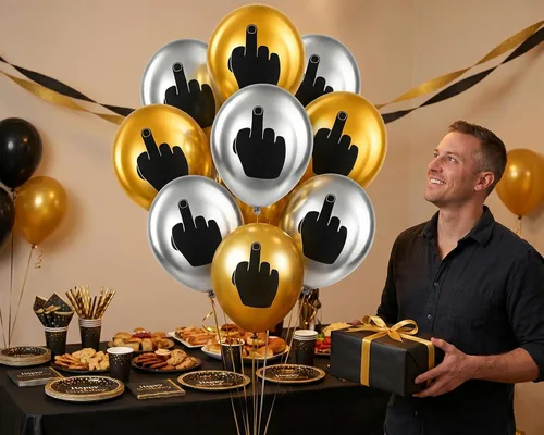 Miniatura 5 de DS. DISTINCTIVE STYLE Middle Finger Balloons 12 Inch Latex Balloons Set of 12 Party Balloons Funny Birthday Decorations for Men and