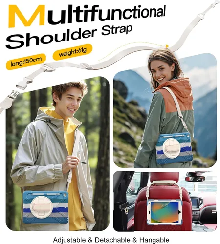 Miniatura 7 de BRAECN Funda para iPad de 9ª/8ª/7ª Generación, Funda Resistente a Prueba de Golpes con Protector de Pantalla, Soporte para Lápiz, Soporte para Tapa