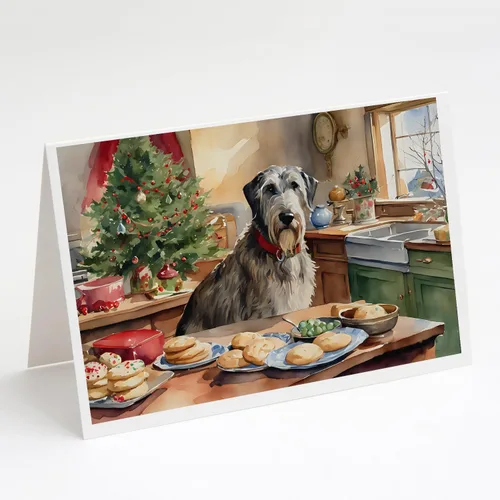 Miniatura 115 de Caroline's Treasures DAC3884GCA7P Paquete de 8 tarjetas en blanco de Navidad con galletas de husky siberiano Tarjetas de felicitación con sobres