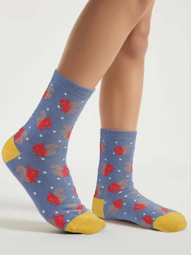 Miniatura 5 de COTTON DAY Caja de regalo de 7 días de la semana, calcetines cortos de moda para niños y niñas, diseño de animales, flores, estrellas, rayas