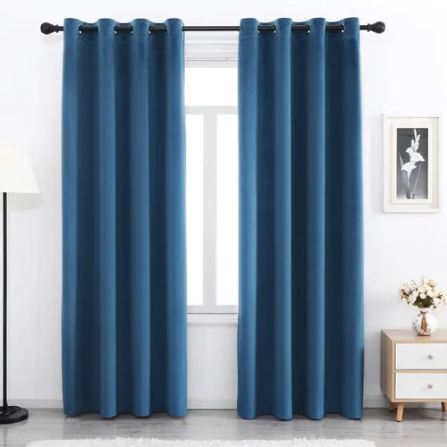 Miniatura 11 de SPXTEX Cortinas Opacas de Terciopelo Verde - 84 Pulgadas de Largo, Bloqueo de Luz, Parte Superior con Ojales, Aislamiento de Calor, Térmico