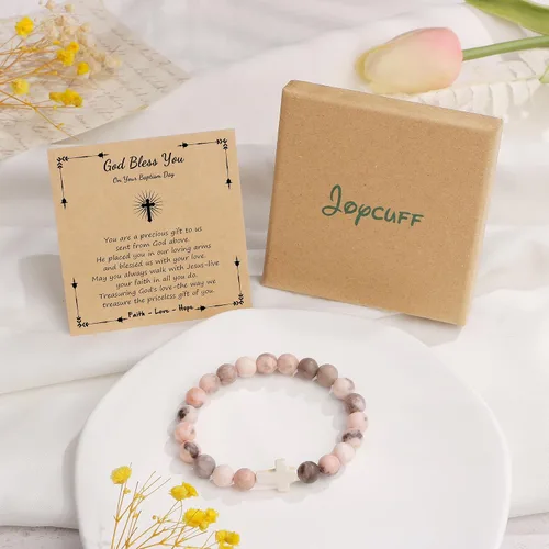 Miniatura 6 de JoycuFF Regalos cristianos pulsera de cruz para mujer, fe de Pascua, católica, religiosa, joyería cristiana, bautismo, comunión significativa