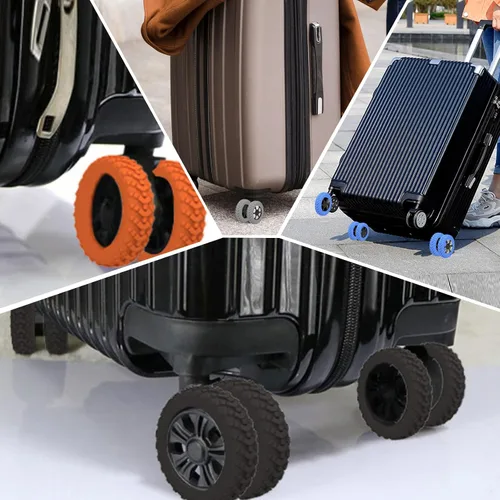 Miniatura 6 de Homimor Fundas para rueda de equipaje, 16 fundas de rueda de maleta, fundas protectoras de rueda de equipaje, fundas protectoras de rueda de maleta