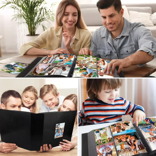 Miniatura 7 de Álbum de fotos de bolsillo para 1000 fotos 4x6 con cubierta de cuero, capacidad extra grande para 1000 fotos horizontales y verticales, páginas