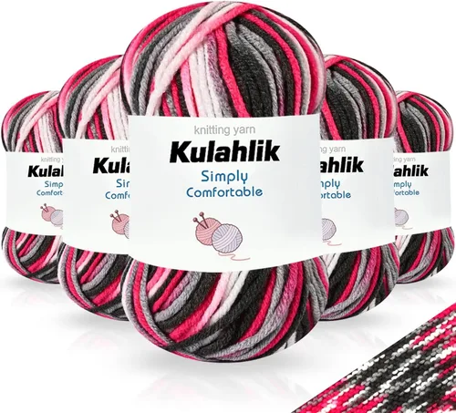 Miniatura 9 de 50g (1x50g) Hilo Acrílico para Crochet y Tejido, Hilo Degradado Colorido, 1 Rollo de Madejas, Hilo Acrílico Multicolor, Perfecto para Proyectos