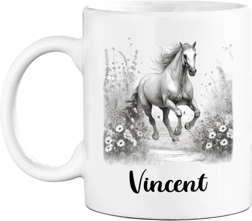 Miniatura 22 de Taza de café con nombre personalizado de oso de 11 y 15 onzas, taza de cerámica blanca con dibujo a lápiz de oso personalizado, regalo para niños