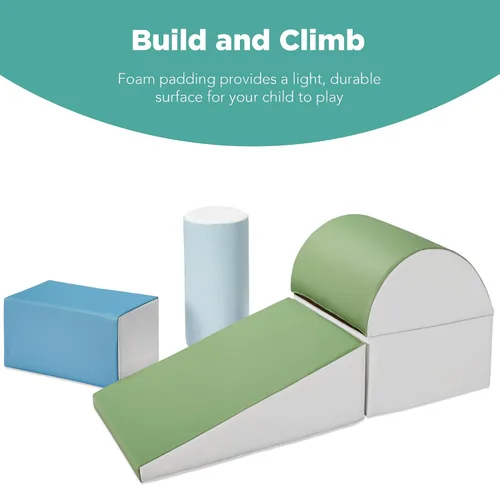 Miniatura 2 de Best Choice Products 5 piezas de bloques de espuma suave para niños para escalar y gatear, estructuras de juego para el desarrollo infantil, 5