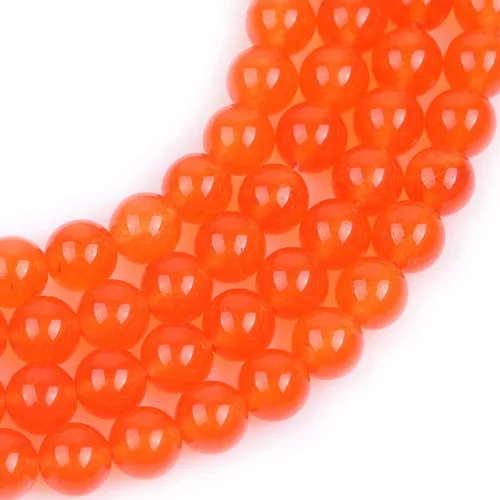 Miniatura 4 de JOE FOREMAN Cuentas redondas de piedra natural de jade naranja de 0.315 pulgadas para hacer joyas, cuentas de 15 pulgadas, piedras semipreciosas