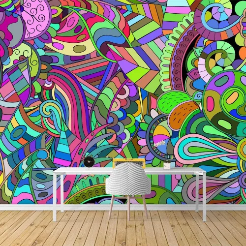Miniatura 125 de SIGNFORD - Papel tapiz de colorido diseño de graffiti, removible para dormitorio o sala de estar, 100 x 144 pulgadas Graffitis-1911-m04