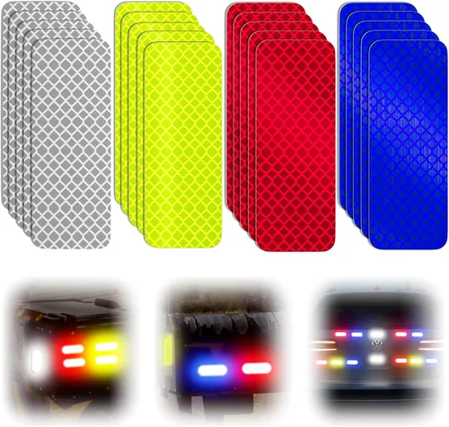 Miniatura 9 de PHIXBEAR 20 piezas calcomanías reflectantes súper reflectantes hechas de 3M 823i, cinta reflectante de seguridad para automóvil, bicicleta, buzón