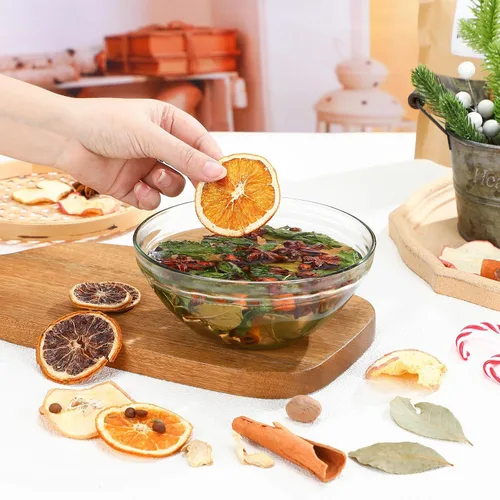 Miniatura 6 de Siifert Paquete de 12 Popurrí Navideño para Estufa Kit de Olla Hirviente de Invierno Navidad Rodajas de Naranja Seca Rama de Canela Ambientador