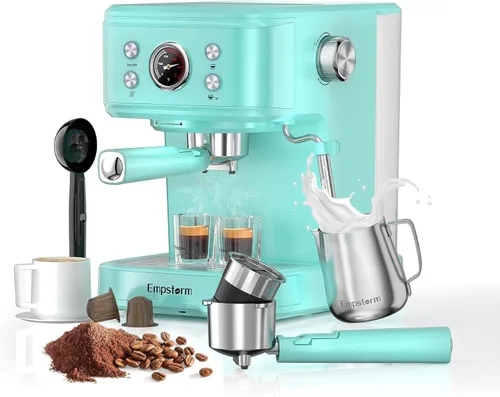 Miniatura 11 de Empstorm Máquina de Espresso de 20 Bar con Espumador de Leche al Vapor, Cafetera de Espresso Compatible con Cápsulas Originales NS 2 EN 1, Máquina