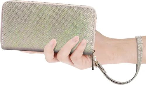 Miniatura 7 de HAWEE - Cartera para teléfono celular, con dos cierres y correa larga extraíble para la muñeca, para mujer