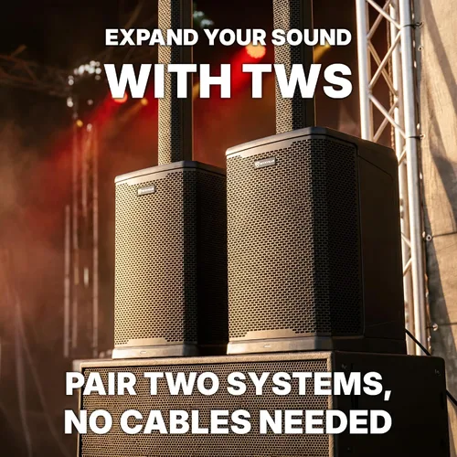 Miniatura 13 de Rockville Titan MIX12A 3200W Peak Sistema PA de columna alimentado de 12 pulgadas con subwoofer, mezclador de 8 canales, audio Bluetooth, DSP