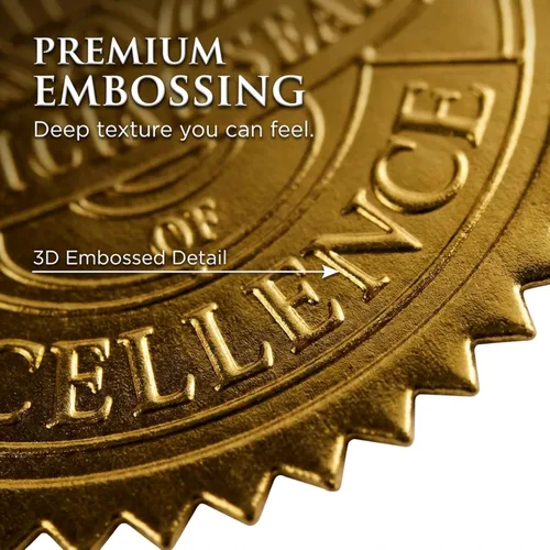 Miniatura 3 de PaperDirect Sello oficial de excelencia en relieve para certificado de lámina dorada, 2 pulgadas, autoadhesivos, 100 unidades, sellos en relieve