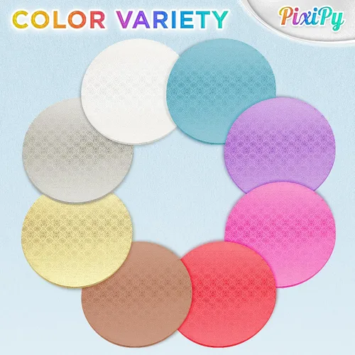 Miniatura 8 de Tablas para Pasteles - Paquete de 4, 12 pulgadas, Azul - Bases Redondas Reutilizables para Pasteles para Postres Espectaculares - Bases de Cartón