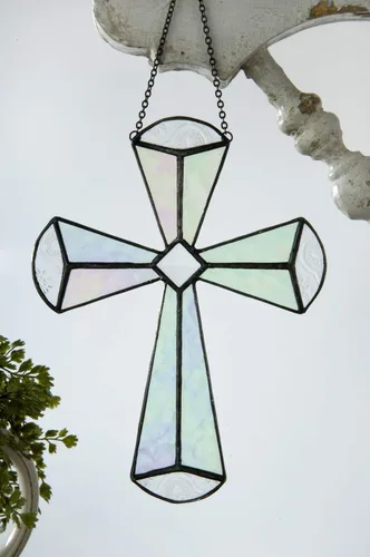 Miniatura 2 de J Devlin Sun Catcher - Adorno de vitral para bautismo, confirmación, primera comunión - 180