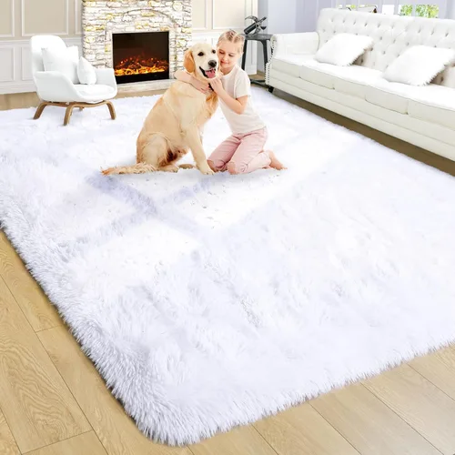 Miniatura 89 de Noahas - Alfombra suave y afelpada para habitación de niña y sala de estar, colorida, decoración para guardería, teñido anudado arcoíris, azul