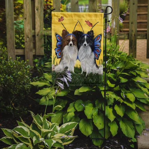 Miniatura 2 de Caroline's Treasures PPP3143GF Bandera de jardín con mariposas Papillon para buzón, bandera decorativa para patio exterior, obras de arte de patio