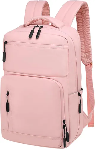 Miniatura 11 de Mochila impermeable para portátil para hombres y mujeres, aprobada para vuelos, antirrobo, con funda para portátil de 15.6 pulgadas (Beige)