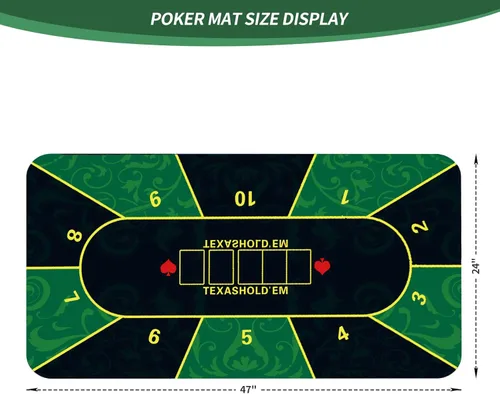 Miniatura 2 de nuveti Mesa de póquer de 47 x 24 pulgadas, cubierta de mesa de póquer portátil Texas Hold'em, mesa de póquer plegable, parte inferior de goma 47 X